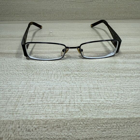 Anne Klein Eyeglasses Frame Only W/ Case AK9119 538 Dark Brown Square 48-17-130 - Picture 2 of 10